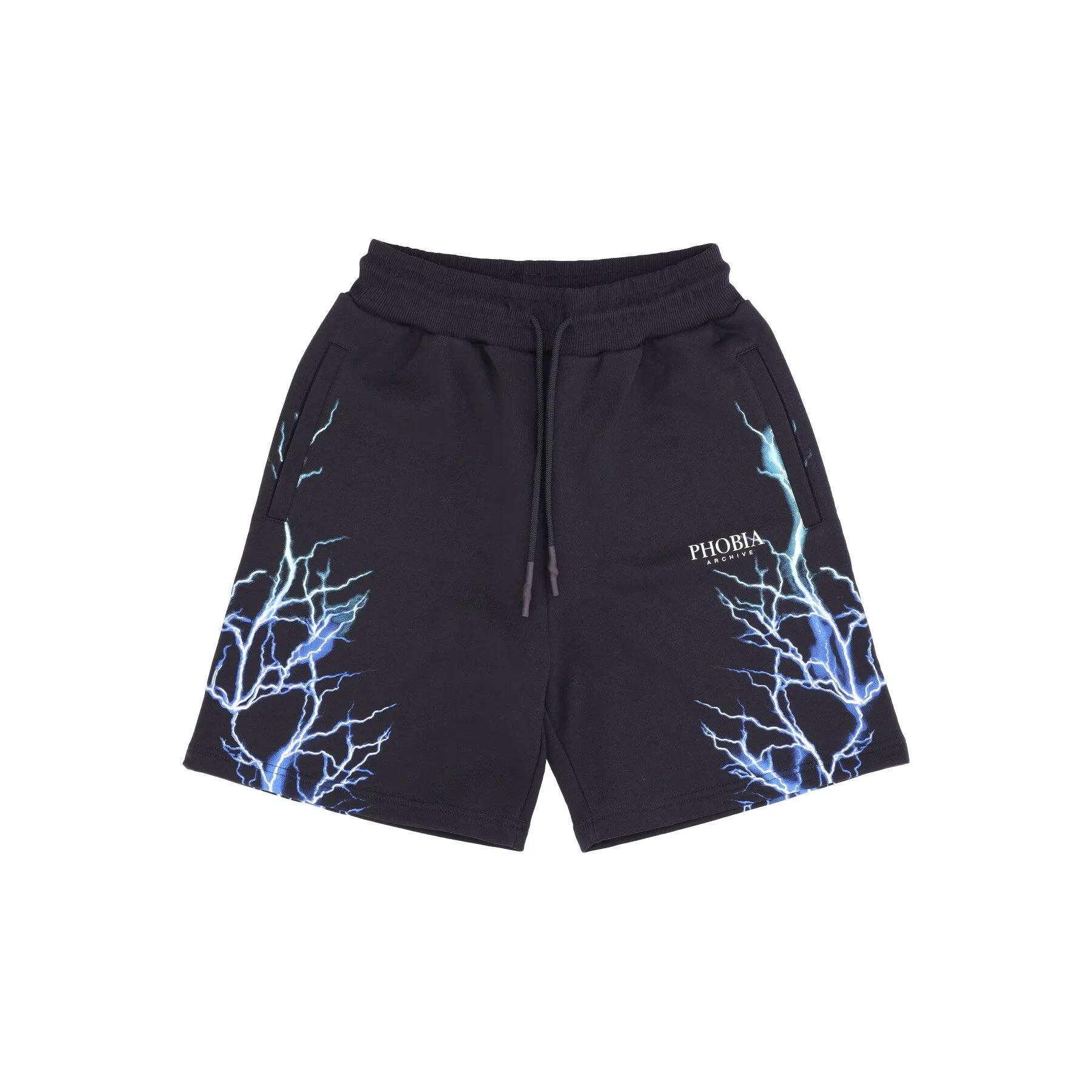 Pantalone Corto Tuta Uomo Lightning Shorts Black/blue/lightblue - PHOBIA - FashionsVida