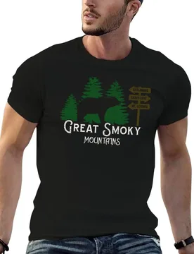 Great Smoky Mountains Black Bear Road Sign T-Shirt essential t shirt summer tops black t shirts for men - Aliexpress - FashionsVida
