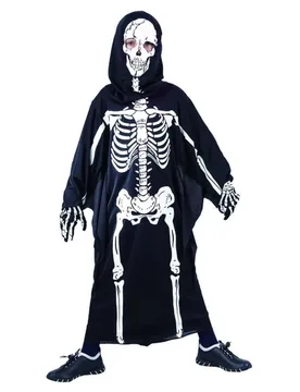 Halloween-Skelett Kinderkostüm Tod schwarz-weiss - KARNEVAL-MEGASTORE - FashionsVida