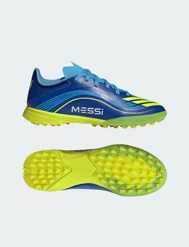 Scarpe da calcio F50 Messi League Turf 34 Royal Blue / Solar Yellow / Semi Blue Burst - Adidas - FashionsVida