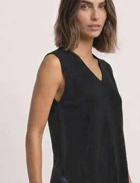 Pullunder mit V-Neck in Unifarbe female Schwarz - Street One - FashionsVida