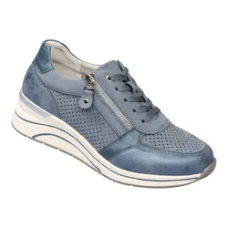 Leder-Keilsneaker "Sandra" blau 40 Damen