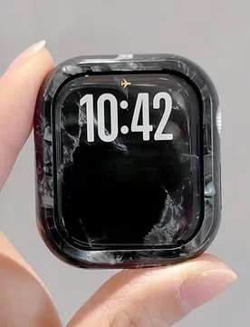 Pieza Funda protectora de reloj de PC duro negro de resina, diseño hueco, a prueba de golpes, carcasa protectora, compatible con Apple Watch 38/40/41 - Shein - FashionsVida