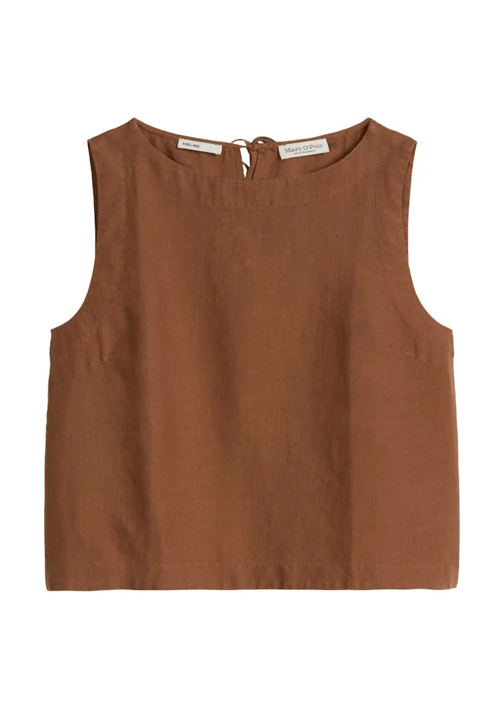 Ärmellose Leinenbluse regular female - 44 - FashionsVida