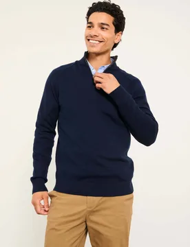Knitted Half Zip Jumper Navy male - Fatface - FashionsVida