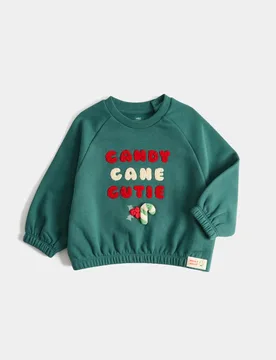 Cotton Rich Christmas Jumper Green Female - M&S - FashionsVida