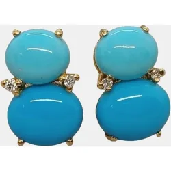 Pendientes de , diamantes y turquesa