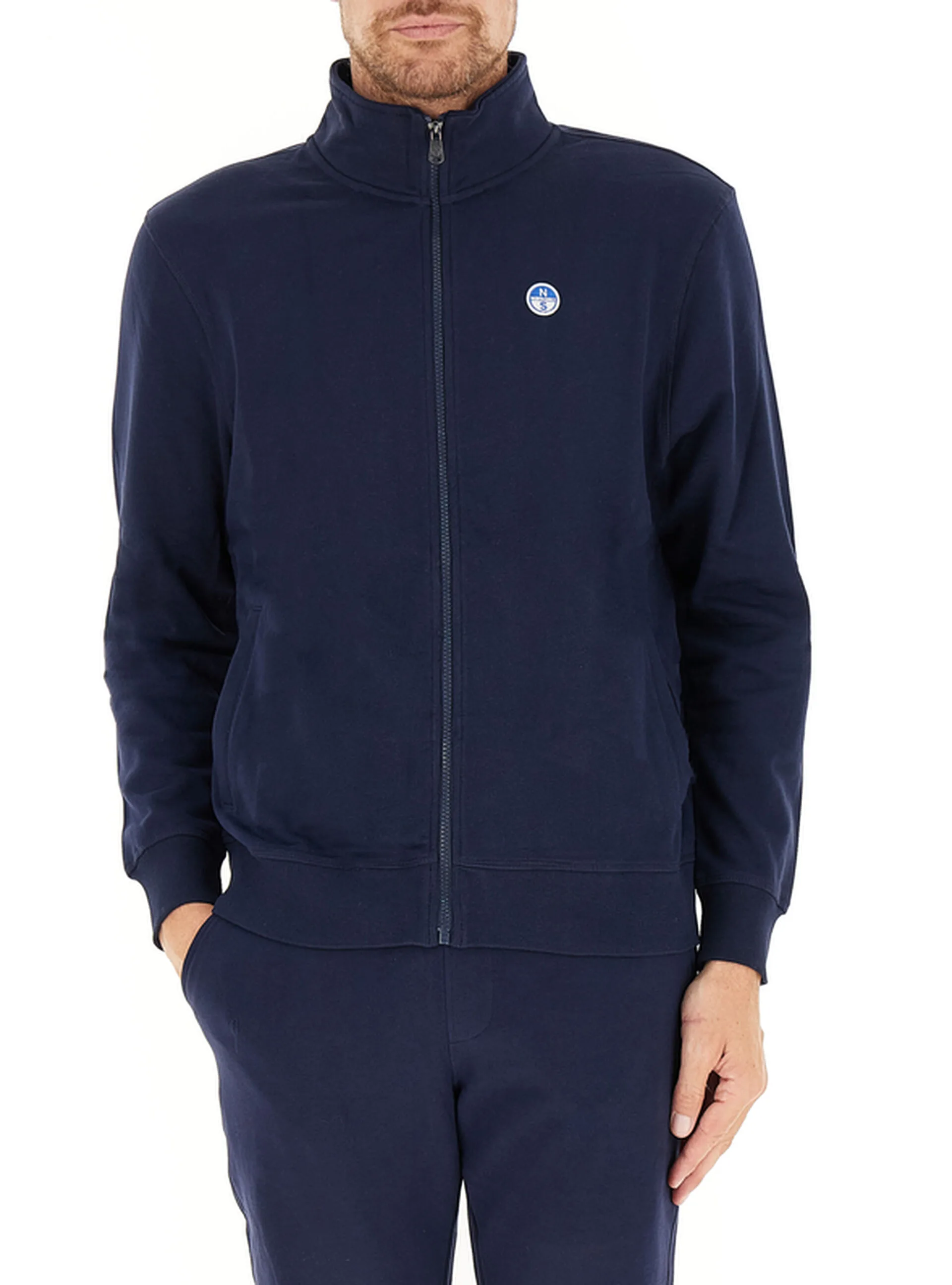 Felpa con zip BLU SCURO M - North Sails - FashionsVida