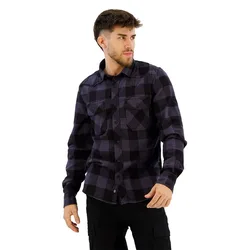 Camicia A Maniche Lunghe Check Black / Grey L