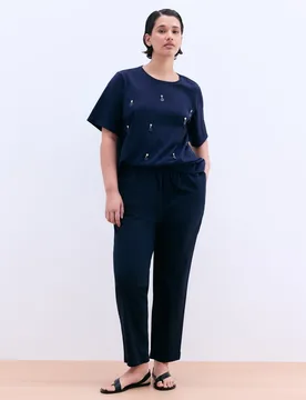 Pantalón liso recto de mujer - Couchel - FashionsVida