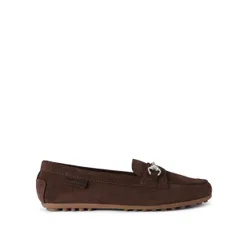 Womens Suede Nellie Loafers - Brown - Size Uk 6