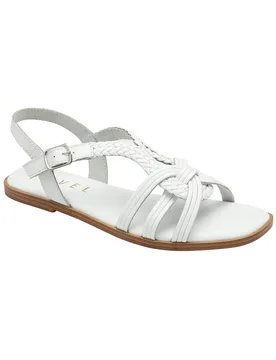 Women's 'Danby' Leather Flat Sandals in White Size: 7 - White - Size: 7 - RAVEL - FashionsVida