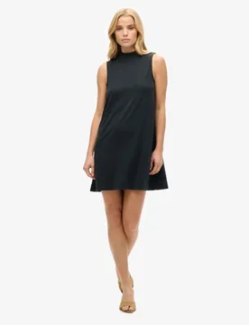 Superdry Damen Schwarz Ärmelloses A-linien-minikleid, Größe: 38 - Größe: 38 - 59.99 - FashionsVida