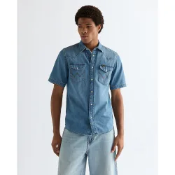 Camisa vaquera de hombre de manga corta