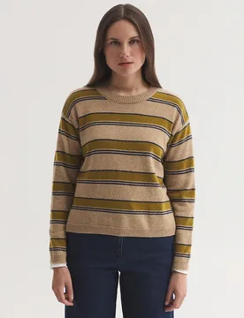 Jersy de mujer de rayas con cuello redondo - Nice Things - FashionsVida