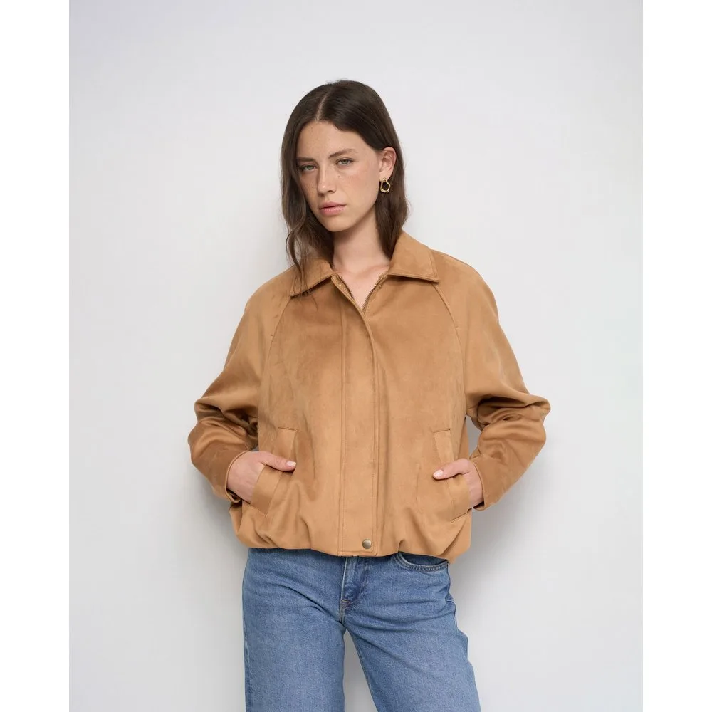Cazadora bomber en ante de mujer - Salsa Jeans - FashionsVida