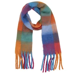 Echarpe plaid avec franges Multicolore multicolore Tailleunique