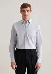 Regular Business Hemd Druck Grau 38