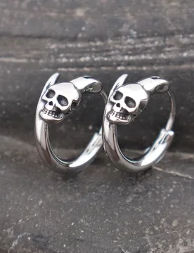 Punk Skull Earrings for Men and Women Stainless Steel Personality Street Hip Hop Skull Hoop Earring Charm Jewelry Dropshipping - Aliexpress - FashionsVida