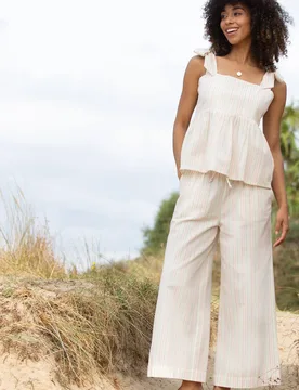 Women's Gillingham Wide Leg Woven Trousers Special Stripe in Cream Size: 8 - Cream - Size: 8 - Kite - FashionsVida