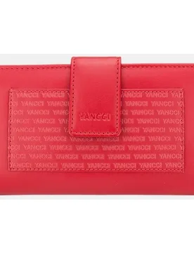 Monedero grande de mujer en piel verde claro con bolsillo grabado - Yancci - FashionsVida