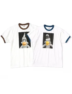 Kapital 24ssJapanese-style Loose and Casual Pure Cotton Round-neck Patchwork Monkey Print Short-sleeved T-shirt - Aliexpress - FashionsVida