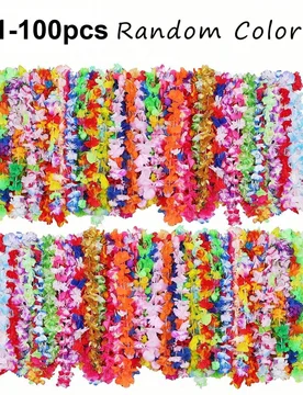 Piezas Collar Lei Hawaiano Tema Floral Tropical Hawaiano Regalo de Fiesta Tocado de Cabeza Decoración de Boda Playa Cumpleaños Suministros de Fiesta - Shein - FashionsVida