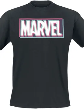 Disney T-Shirt - Glitch Logo - S bis XXL - für Männer - Größe M - schwarz - Lizenzierter Fanartikel - Männer - male - Marvel - FashionsVida