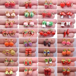 Pcs Alloy Enamel Fruits Vegetables Charms 3D Apple Banana Strawberry Watermelon Mango Pepper Peach Cherry Pendants Accessories