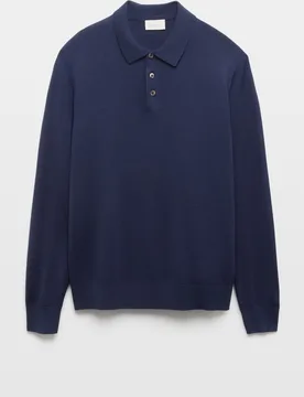 Jersey de hombre cuello polo liso 100% Merino - Emidio Tucci - FashionsVida