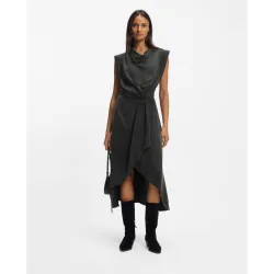 Vestido manga corta midi