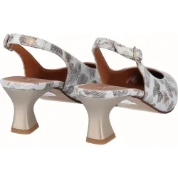 Zapatos de salón de mujer de piel con tacón embudo