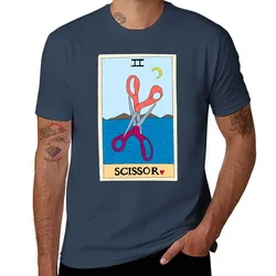 Scissor card tarot T-Shirt Work Utility Short Sleeve Shirt