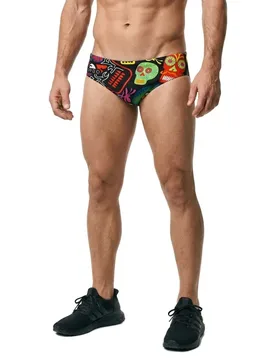 Halloween Skulls Swimming Brief Multicoloured L Men - TURBO - FashionsVida