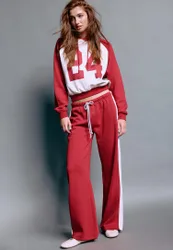 Straight-Leg-Jogginghose mit Seitenstreifen Rot XL
