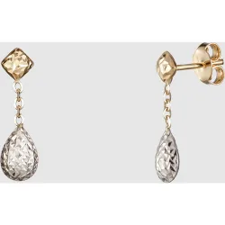 Pendientes de oro bicolor