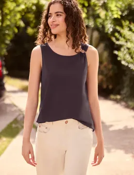 Street One Asymmetrisches Top mit Rundhals female Lila - Street One Studio - FashionsVida