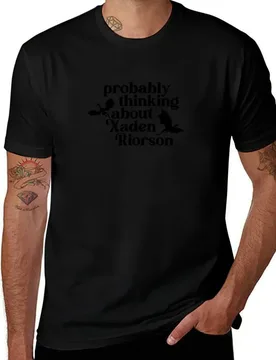 Fourth Wing – Probably Thinking About Xaden Riorson T-Shirt Plus Size Summer Short Sleeve T-Shirt - Aliexpress - FashionsVida