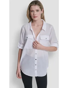 Camisa con bolsillos laterales - DKNY - FashionsVida