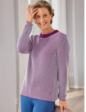 Brioche-Strickpullover Farbeffekt - Violett - female - Size: 44 - Avena - FashionsVida