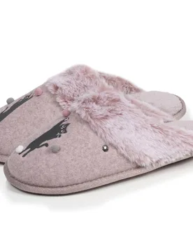 Chaussons mules plates Rose chiné rose chiné 37 - Isotoner - FashionsVida