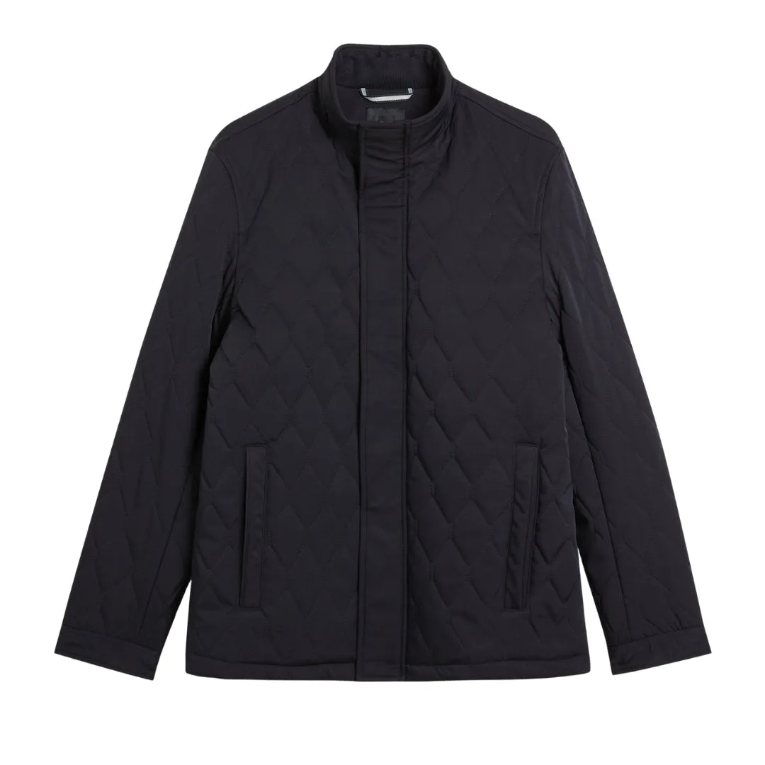 Mens Zampa Quilted Funnel Navy Jacket - Black - Size Small - Ted baker - FashionsVida