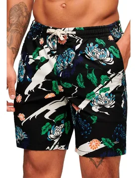 Short Cargo Bermuda Aya Black Floral XL - Superdry - FashionsVida