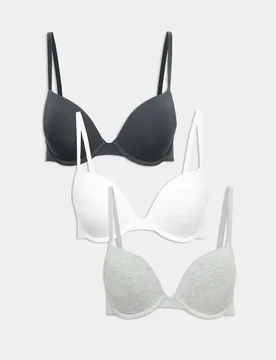 Pk Cotton Rich Wired Push-Up Bras A-E Dark Pewter female - M&S - FashionsVida