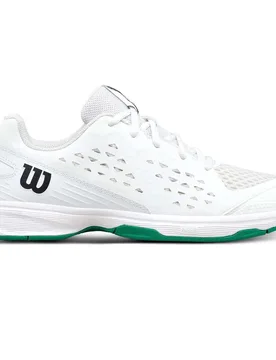 Rush Pro Junior All Court Shoes White / White / Bosphorus UK 12.5K - Wilson - FashionsVida