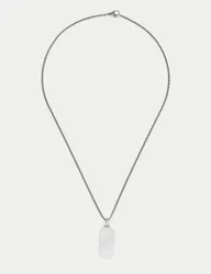 Stainless Tag Pendant Necklace Silver male