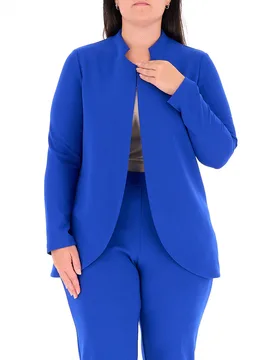 Blazer monopetto BLU ELETTRICO 54 - RINASCIMENTO CURVY - FashionsVida