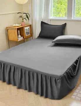 Pieza Falda de cama elástica ajustada moderna con volantes, antideslizante & resistente a las arrugas, transpirable y lavable a máquina, protector d - Shein - FashionsVida