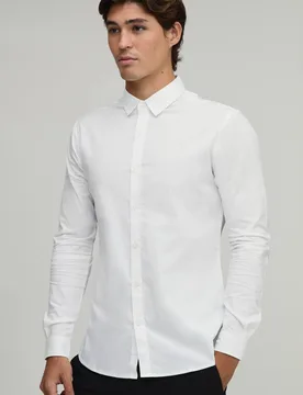 Herren 2er-Pack Muskelbetontes Langarm-Baumwollhemd White Größe XS - boohooMAN - FashionsVida