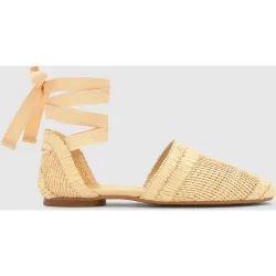 Alpargatas con cintas de mujer planas Goldie y plantilla acolchada
